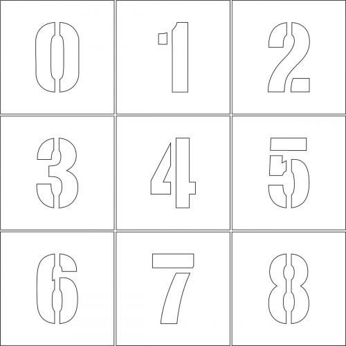 Трафарет №2 0-1-2-3-4-5-6-7-8 (ПЭТ 200 х 128 х 1 мм)