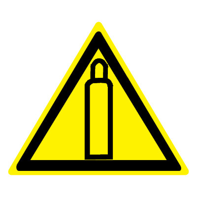 Знак W19 Газовый баллон •ГОСТ 12.4.026-2015• (Пленка 200 х 200)