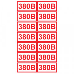 Знак T12 Указатель напряжения - 380 В (Пленка 40 х 80) - комплект из 14 штук